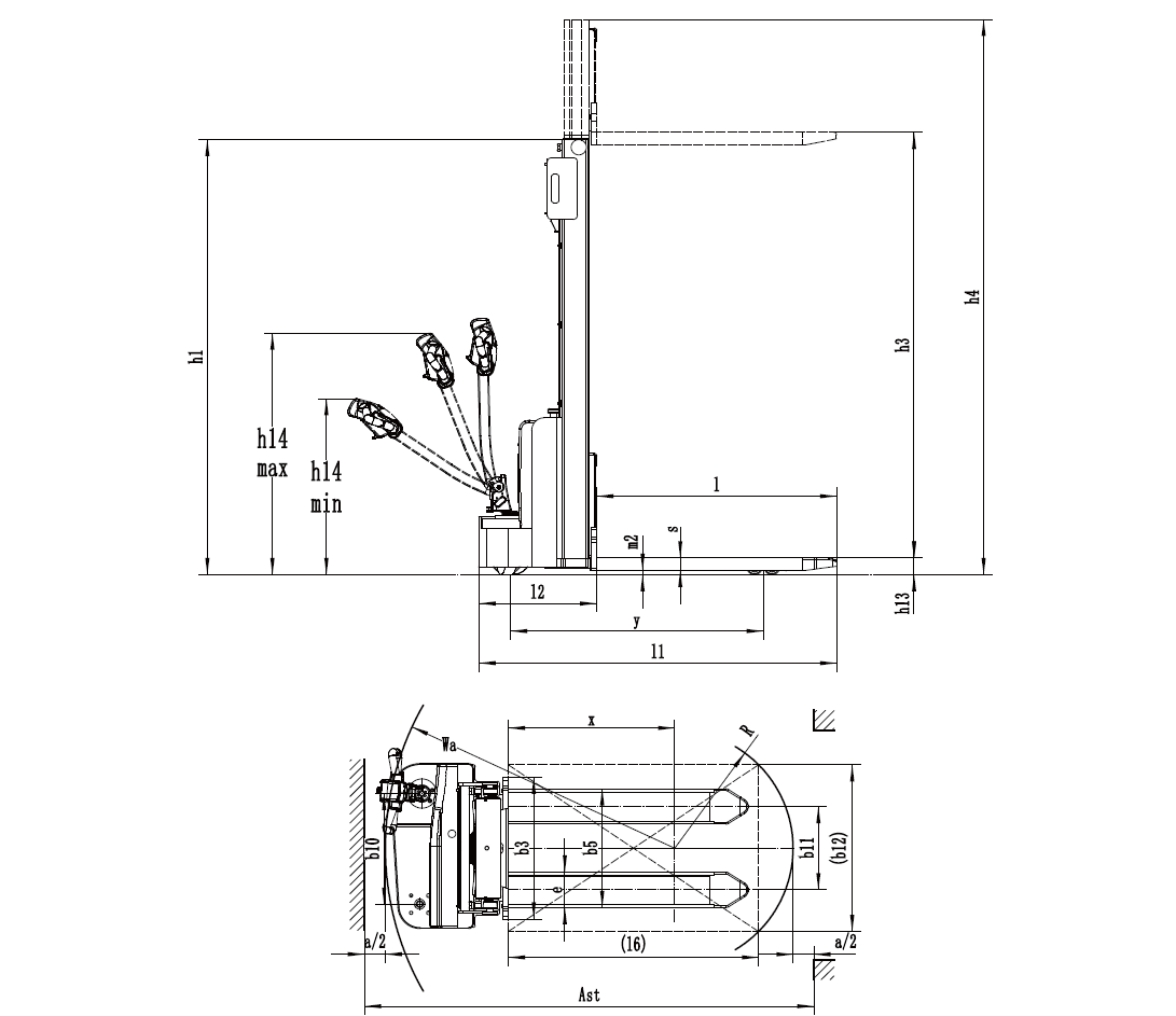 Gerbeur électrique 1200 kg accompagnant EP - 3.3 M- EST122