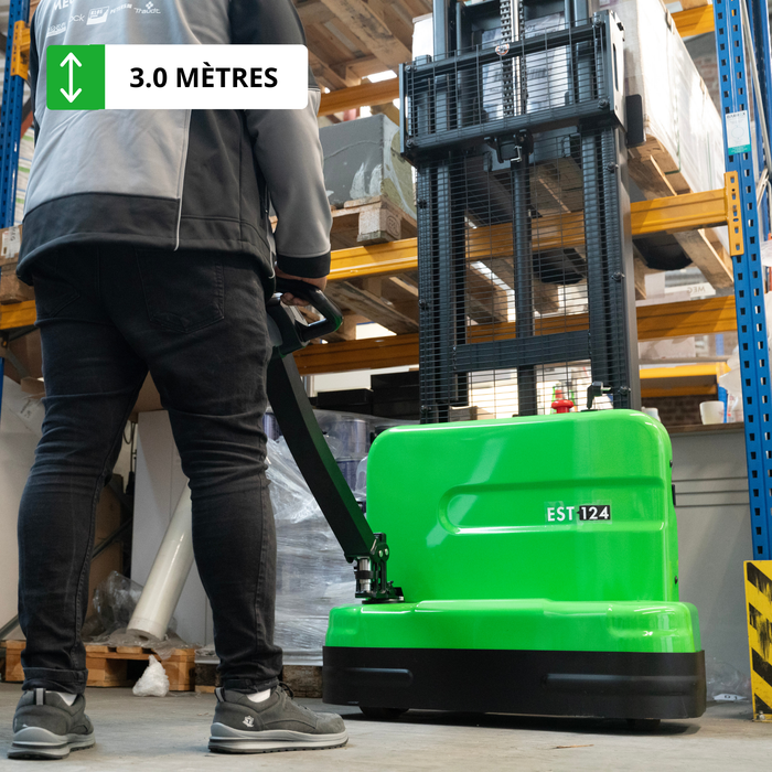 Gerbeur électrique EST124 - Levage 3000 mm - Charge 1.200kg